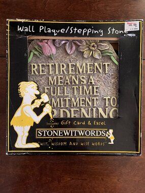 StoneWitWords RETIREMENT WALL PLAQUE Stepping Stone Resin includes Card